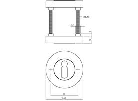 Sleutelrozetten verdekt ø52x10mm met nokken wit