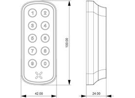 Black X xPad ovaal 100x42mm wit