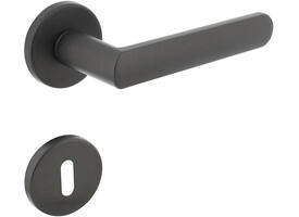 Deurkruk Sora met rozet verdekt ø51x5mm met nokken en sleutelrozetten grijs