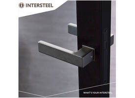 Deurkruk Amsterdam met rozet zelfklevend 30x30x3mm antraciet grijs