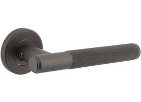 Deurkruk Rombo op rozet verdekt ø53x8mm met nokken antraciet grijs