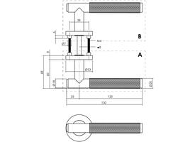 Gatdeel links Rombo op rozet verdekt ø53x8mm met nokken antraciet grijs