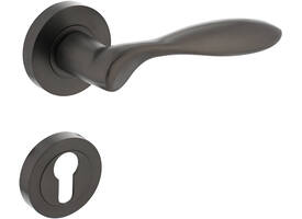 Deurkruk George op rozet verdekt ø52x10mm met nokken en cilinderrozetten antraciet grijs