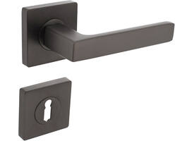 Deurkruk Hera op rozet verdekt 55x55x10mm met nokken en sleutelrozetten antraciet grijs