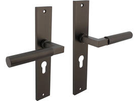 Deurkruk Baustil op schild rechthoekig 245x45mm profielcilindergat 55mm antraciet grijs