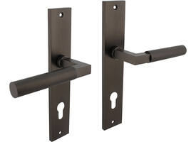 Deurkruk Baustil op schild rechthoekig 245x45mm profielcilindergat 78mm antraciet grijs