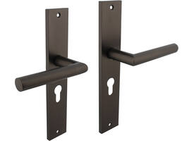 Deurkruk Bastian op schild rechthoekig 245x45mm profielcilindergat 55mm antraciet grijs