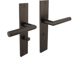 Deurkruk Bastian op schild rechthoekig 245x45mm wc 63/8mm antraciet grijs