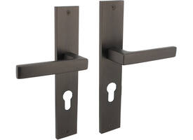 Deurkruk Hera op schild rechthoekig 245x45mm profielcilindergat 72mm antraciet grijs