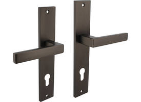 Deurkruk Hera op schild rechthoekig 245x45mm profielcilindergat 78mm antraciet grijs