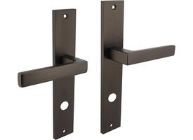 Deurkruk Hera op schild rechthoekig 245x45mm rondcilindergat 78mm antraciet grijs