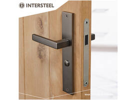 Deurkruk Hera op schild rechthoekig 245x45mm wc 63/8mm antraciet grijs