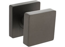 Knoprozet verdekt 55x55x10mm met nokken en vaste knop vierkant met wisselstift antraciet grijs
