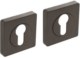 Cilinderrozetten verdekt 55x55x10mm met nokken antraciet grijs