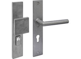 SKG3 veiligheidsbeslag rechthoekig 250x50mm greep/kruk Jura profielcilindergat 72mm met kerntrekbeveiliging rvs getrommeld