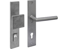 SKG3 veiligheidsbeslag rechthoekig 250x50mm greep/kruk Jura profielcilindergat 92mm met kerntrekbeveiliging rvs getrommeld
