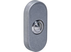 Deurbel ovaal 65x30x10mm verdekt rvs getrommeld