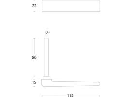 Stiftdeel Rolluik kruk vlak met stift 70mm rvs