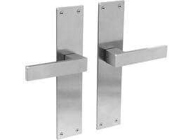 Deurkruk Amsterdam met schild rechthoekig 250x55x2mm blind rvs