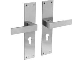 Deurkruk Amsterdam met schild rechthoekig 250x55x2mm profielcilindergat 55mm rvs