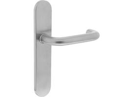 Gatdeel rechts Rond op schild verdekt ovaal 220x42mm blind rvs
