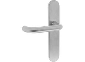 Gatdeel links Rond op schild verdekt ovaal 220x42mm blind rvs