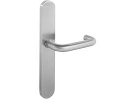 Deurkruk Rond op XL schild verdekt ovaal 278x40mm blind rvs