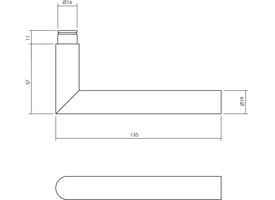 Gatdeel Hoek 90°ø19mm tbv. espagnolet RVS