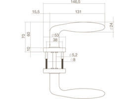 Deurkruk Jupiter op rozet verdekt ø53x10mm rvs