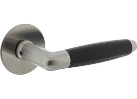 Gatdeel Combinatie met rozet zelfklevend ø55x2mm rvs/zwart