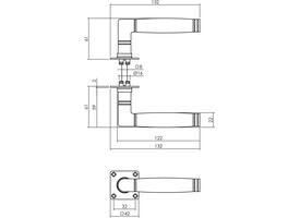 Deurkruk Ton 212 met rozet 42x42x2mm rvs