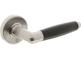 Deurkruk Combinatie op rozet verdekt ø53x10mm rvs/zwart
