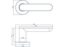 Deurkruk Strak elegant op rozet verdekt ø53x10mm rvs