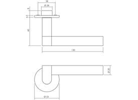 Deurkruk Munnikhof Dock Black met rozet verdekt ø53x5mm rvs
