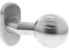 Knoprozet verdekt brandvertragend ovaal 65x30x10mm met vaste knop bol/schuin rvs