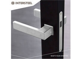 Deurkruk Amsterdam met rozet zelfklevend 30x30x3mm rvs