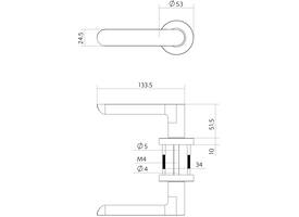 Deurkruk Sora basic op rozet verdekt ø53x10mm rvs
