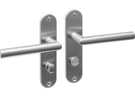 Deurkruk Jura basic op schild ovaal 185x41mm wc 63/8mm rvs