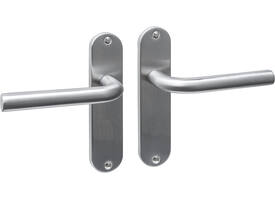 Deurkruk Luzern basic op schild ovaal 185x41mm blind rvs