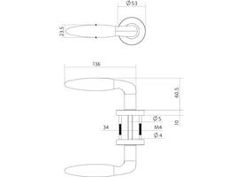 Deurkruk Jupiter basic op rozet verdekt ø53x10mm rvs