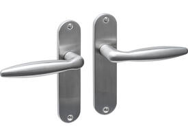 Deurkruk Jupiter basic op schild ovaal 185x41mm blind rvs