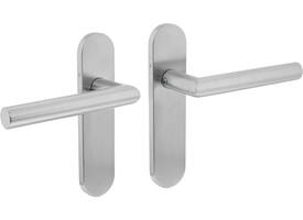 Deurkruk Jura basic op schild verdekt ovaal 170x40mm blind rvs