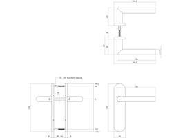Deurkruk Jura basic op schild verdekt ovaal 170x40mm blind rvs