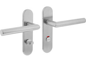 Deurkruk Jura basic op schild verdekt ovaal 170x40mm wc 63/8mm rvs