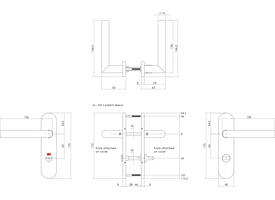 Deurkruk Jura basic op schild verdekt ovaal 170x40mm wc 63/8mm rvs