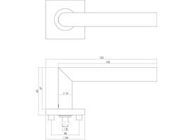 Deurkruk Jura op rozet verdekt 53x53x8mm met nokken rvs