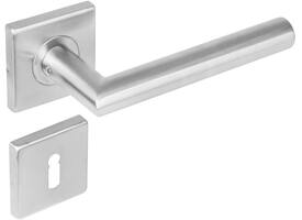 Deurkruk Jura op rozet verdekt 53x53x8mm met nokken en sleutelrozetten rvs