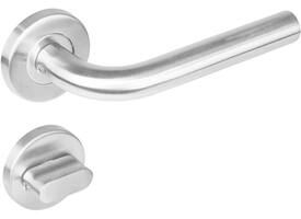 Deurkruk Recht op rozet verdekt ø53x8mm met nokken en WC-sluiting met stift 8x8mm rvs