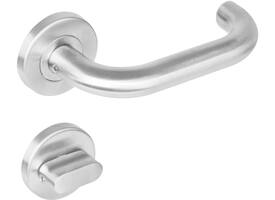 Deurkruk Rond op rozet verdekt ø53x8mm met nokken en WC-sluiting met stift 8x8mm rvs