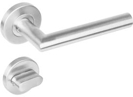 Deurkruk Jura op rozet verdekt ø53x8mm met nokken en WC-sluiting met stift 8x8mm rvs